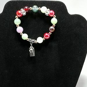 Fashion/handmade multicolor glass elastic bracelet